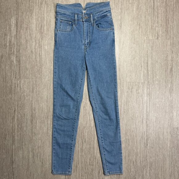 Levi's Mile High Super Skinny Ankle Jeans Light Wash Womens 24 Stretch Denim - Picture 1 of 12